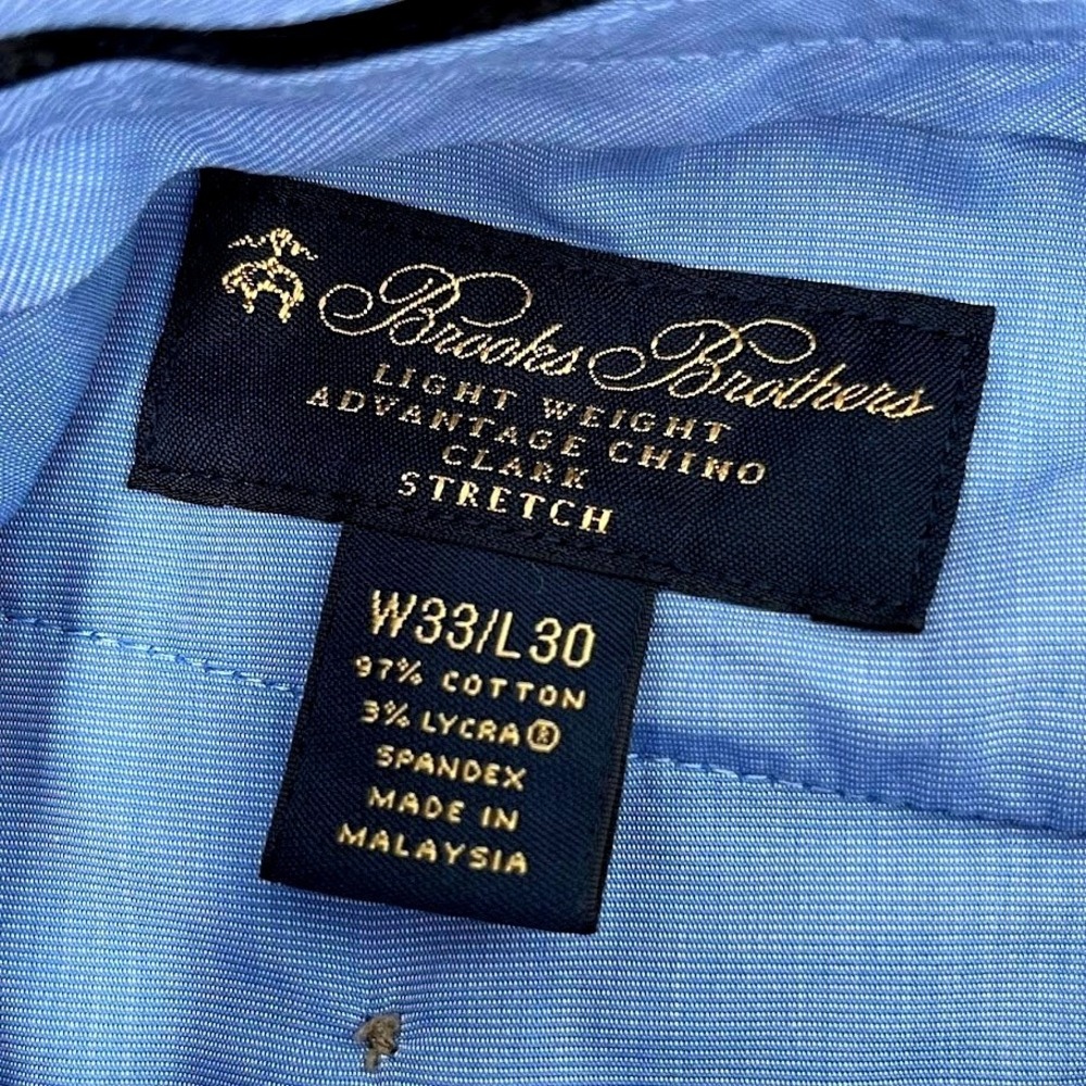 Brooks Brothers Clark Advantage Chino Pants Khaki Tan Mens 33x30* Stretch Cotton - Picture 8 of 9